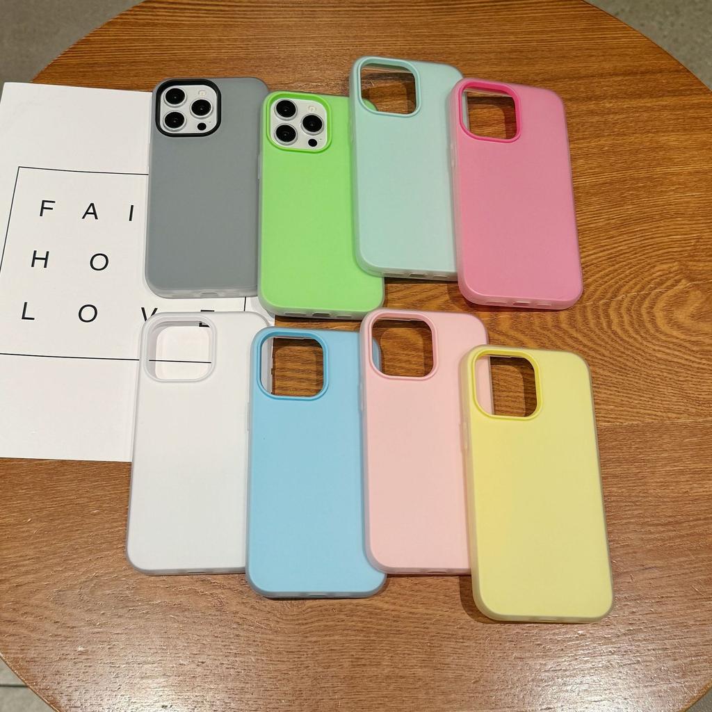 Melted Ice Cream Candy Color Shockproof Matte Candy Color 2 in 1 Phone Case for iPhone 17 Air 16 15 14 13 Plus 12 Pro X XR Max