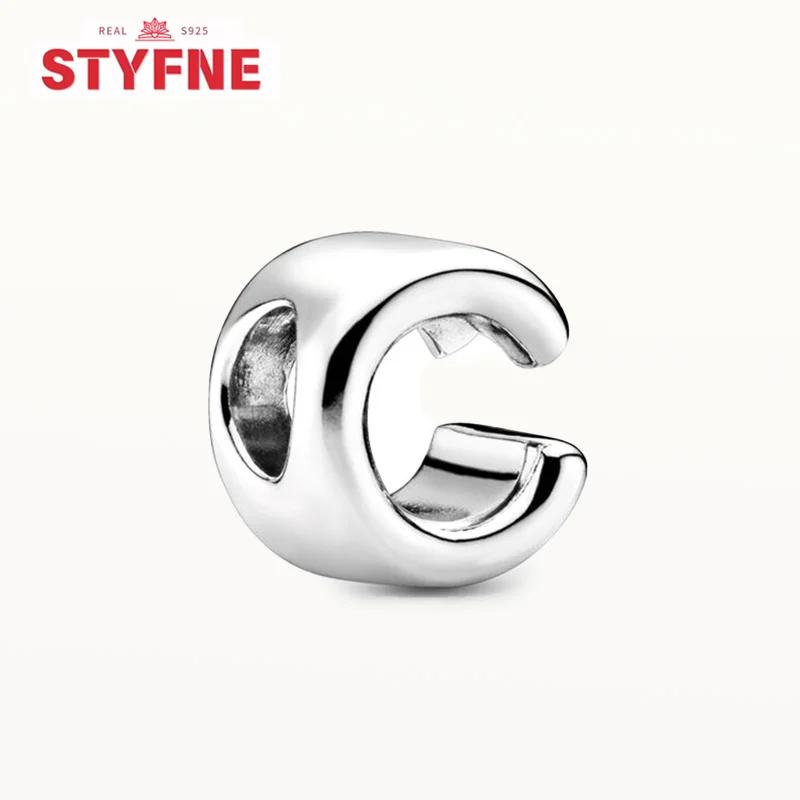 

Silver 925 26 Letter A-Z Alphabet Charm Fine Beads Fit Charms Silver Bracelet DIY Fine Jewelry for Women Gifts Making