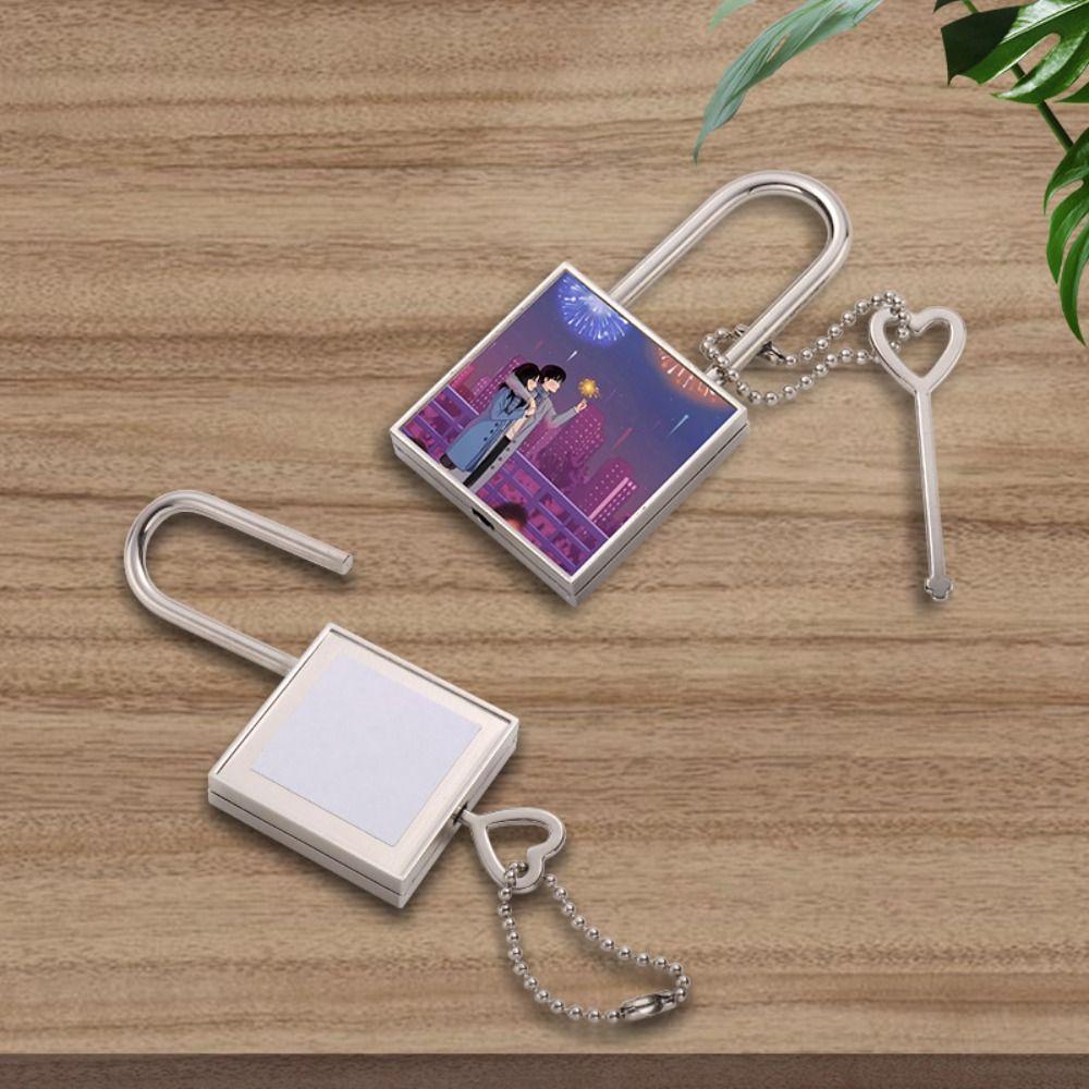 Square Shaped Thermal Transfer Lock Round Shaped Heart Shaped Lock Love Lock  Tourist Attraction