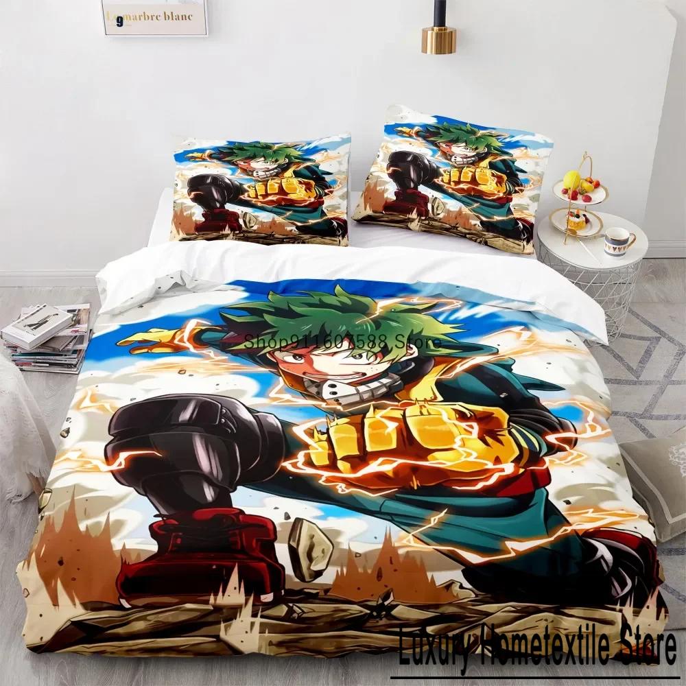 New Anime My Hero Academy Bedding Set Anime Characters Duvet Cover Set 3D Quilt Bed Set Queen King Size Boys Home Textile