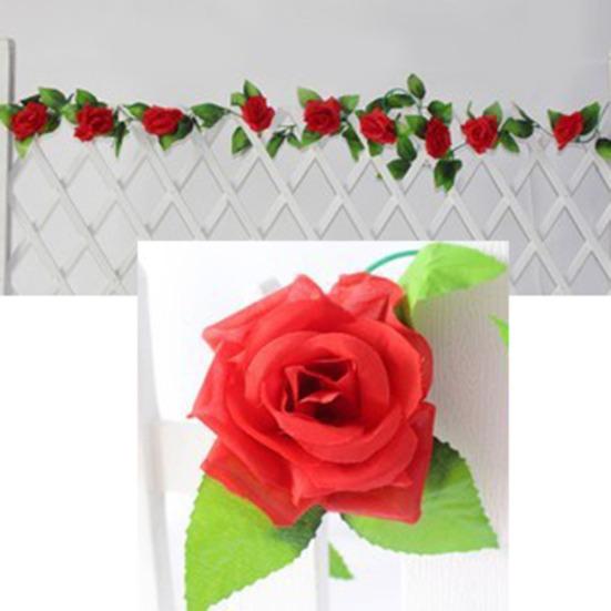 230cm Konstgjord blomma Rose Vine Hängande Garland Party Hem Bröllop Väggdekor
