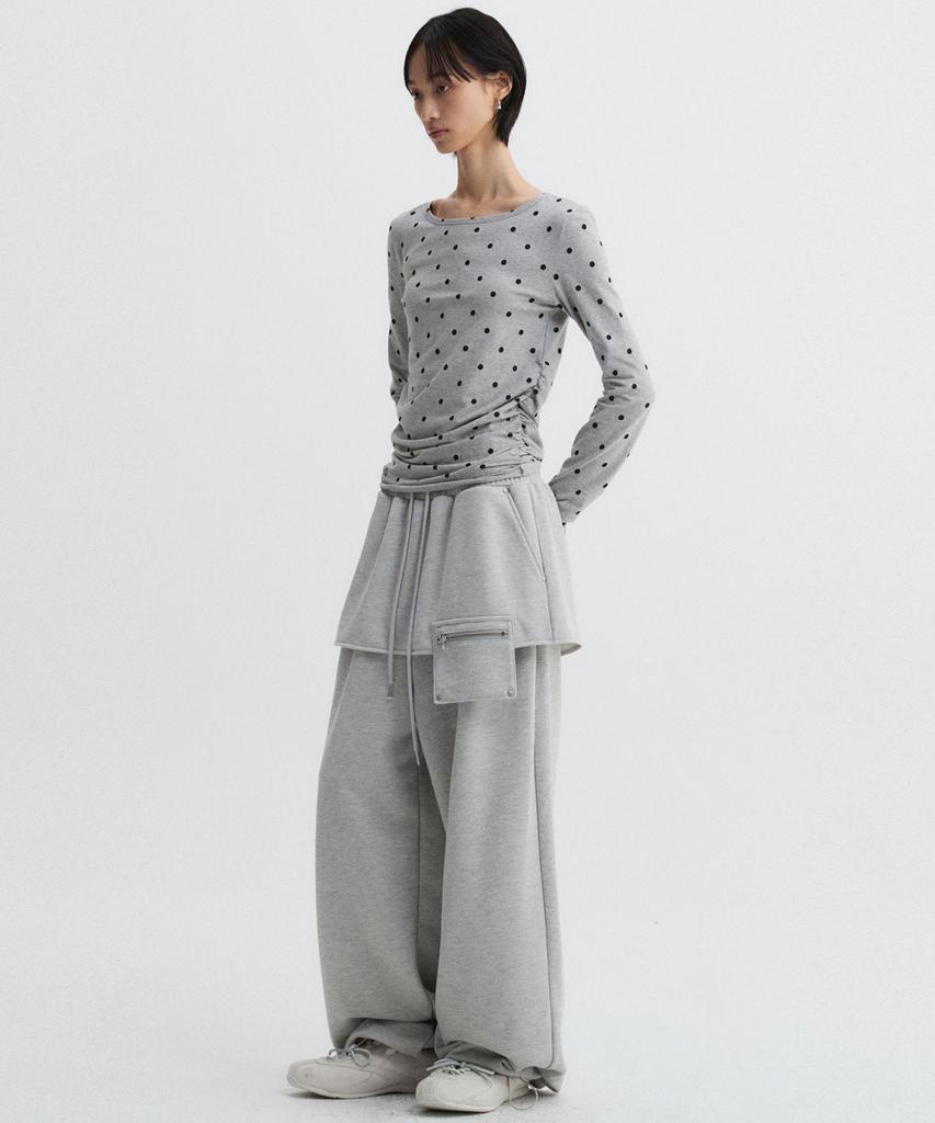 Diaeneseualumeon Skirt Layered Sweatpants Gray