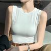 Camisole Vest for Women Cotton Round Neck Colourful Basic Sleeveless Undershirt Tops Tees with Coverage for Side Cleavage