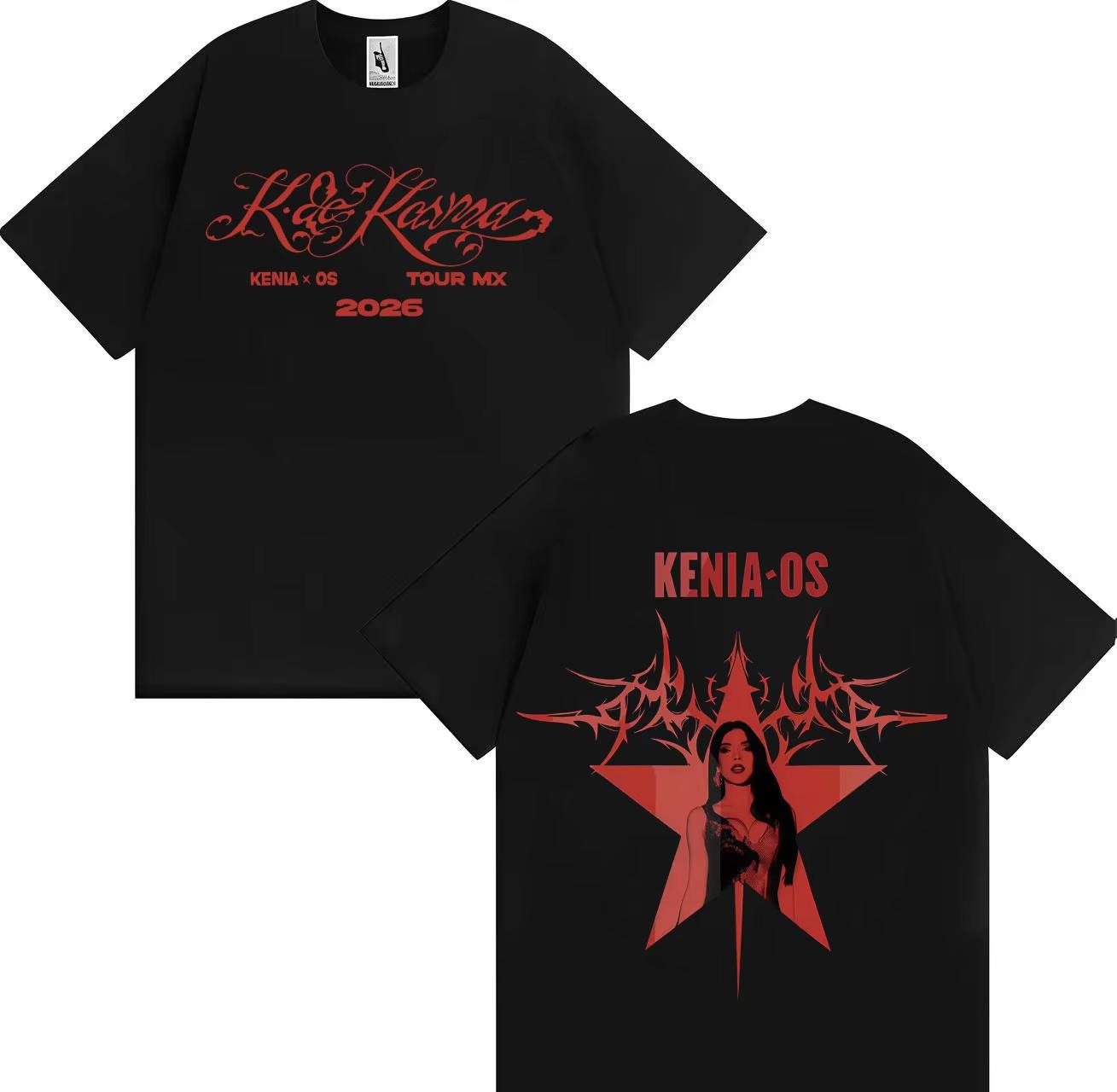 

Singer Kenia Os 2026 New Album Merch Tshrits Men Women Loose Tee Fans Casual Fashion Comfort Oversized Gothic Clothes Teenage... S разноцветный
