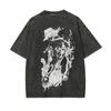 Street Pi Washed Oneec Casual And Comfortable Summer Men'S Pure Cotton E Clothing Popular Retro Crew Neck