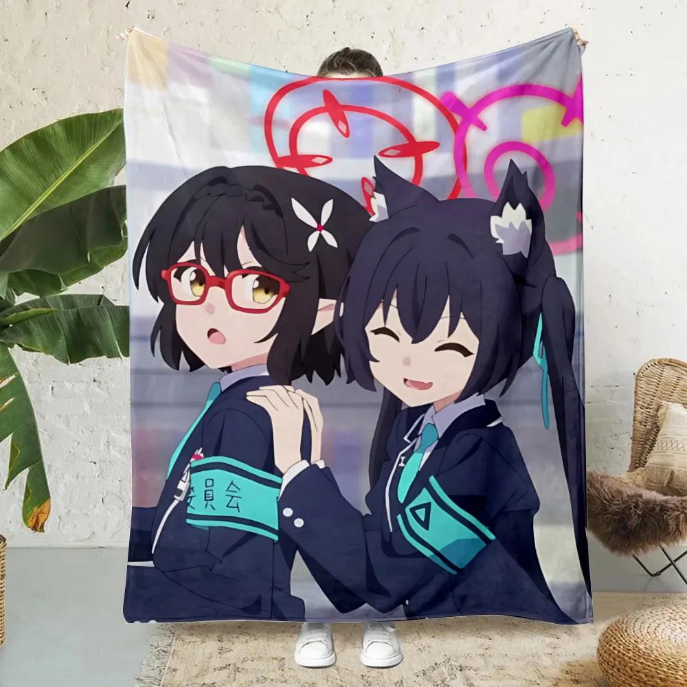 New Anime Girl Shiroko Blue Archive Printed Picnic Blankets Warm Blanket Soft and Comfortable Blanket Home Travel Birthday Gift
