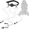 Cross-Border Adult BDSM Set: Mouth Gag, Nipple & Clitoral Clamps, Anal & Butt Plugs