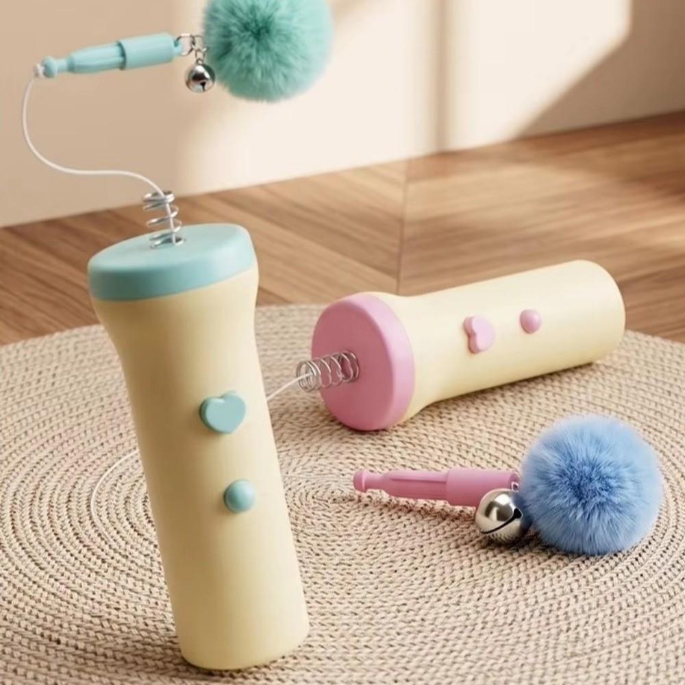 USB Rechargeable Electric Cat Teaser Automatic Refillable Launcher Interactive Cat Wand Retractable Rope Cat Teaser Launcher