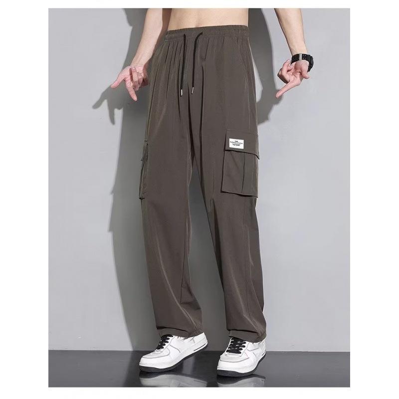 Ice Silk Workwear Casual Pants Men's Summer Thin Loose Wide Leg Pants Trend Straight Leg Long Pants Men