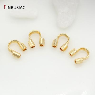 14/ Gold Plated Brass Wire Protectors,Wire Guard Guardian Protectors Loops U Shape Clasps Connector For DIY Jewelry Making