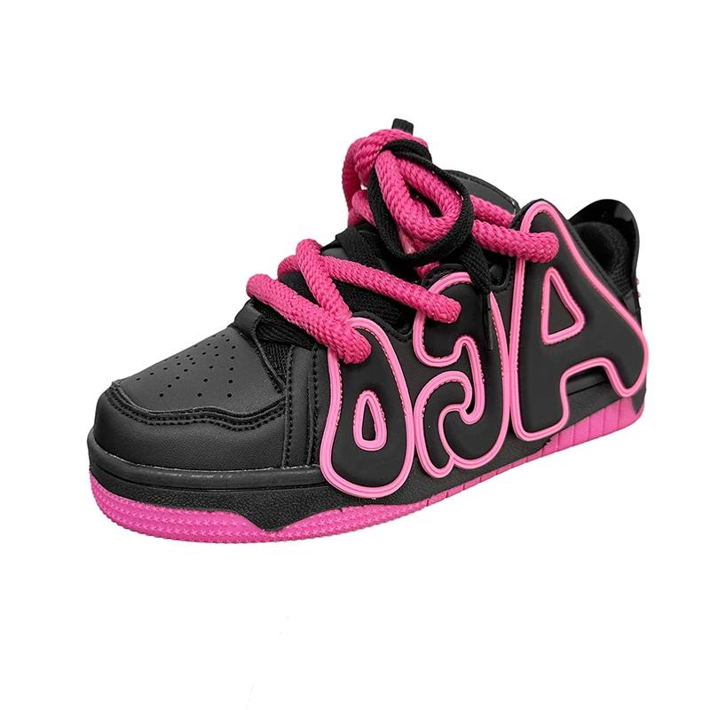 

Модные пары скейтборд обувь белый красный буква высококачественные шнурки платформа женская спортивная обувь зимние низкие мужские кроссовки 38