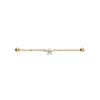 Titanium Earring With Chain And White Zircon - Gold - Tsz-019 1.2/38/3