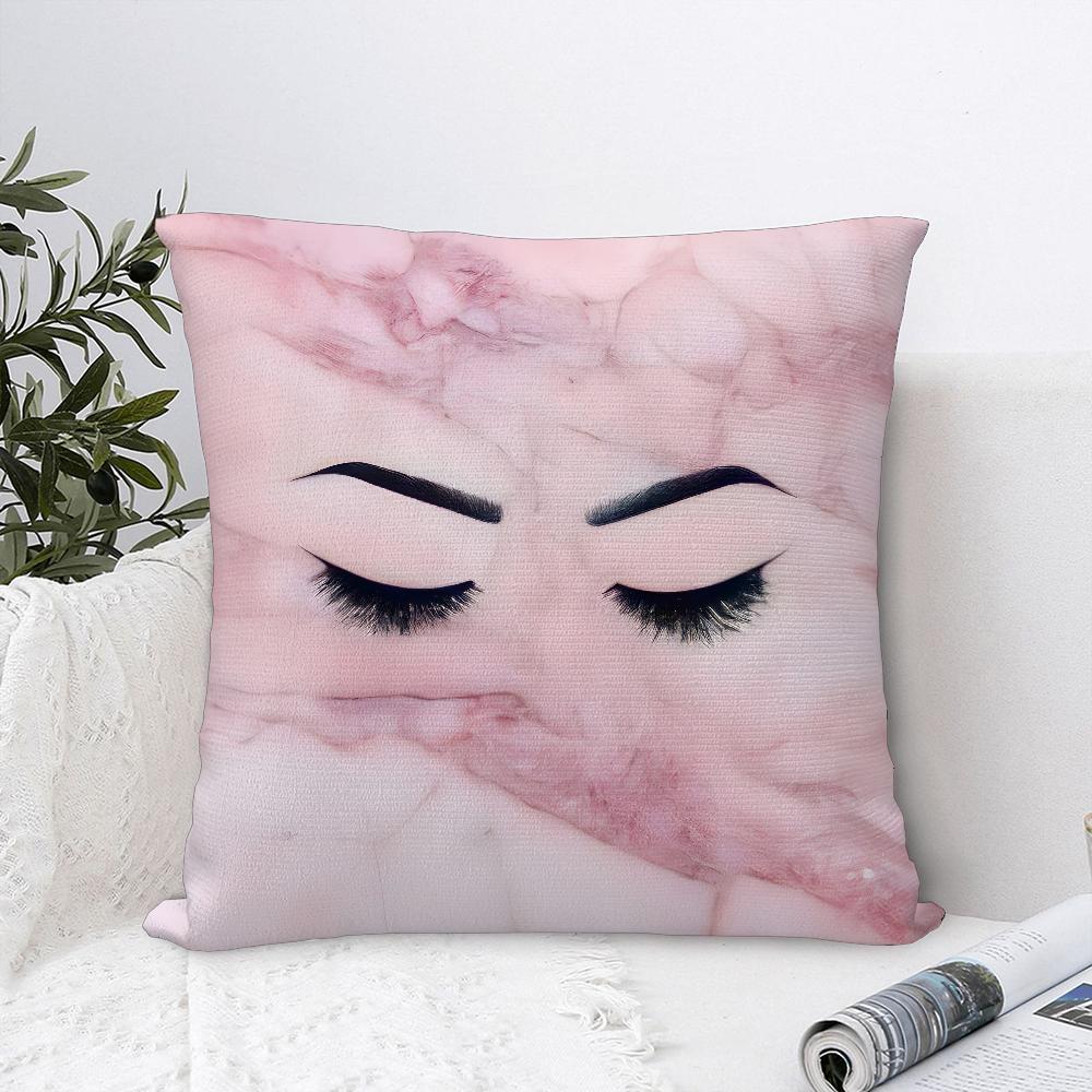 Beauty Makeup Eyelash Pillow Case Sofa Decorative Home Double-sided Print Plush Square Throw Pillow Covers Cushion Decor Cover