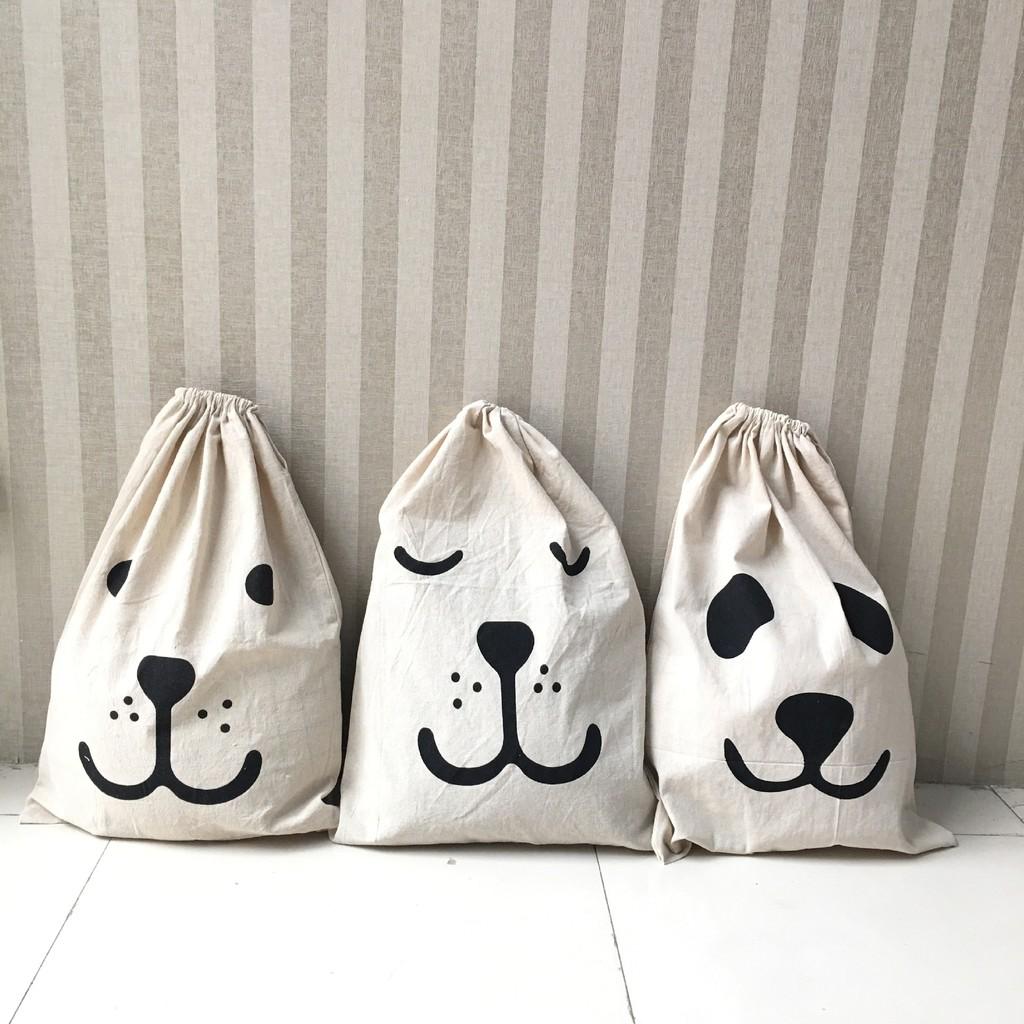 Childrens Toy Storage Bag With Bear Face Design For Travel And Home Organization
