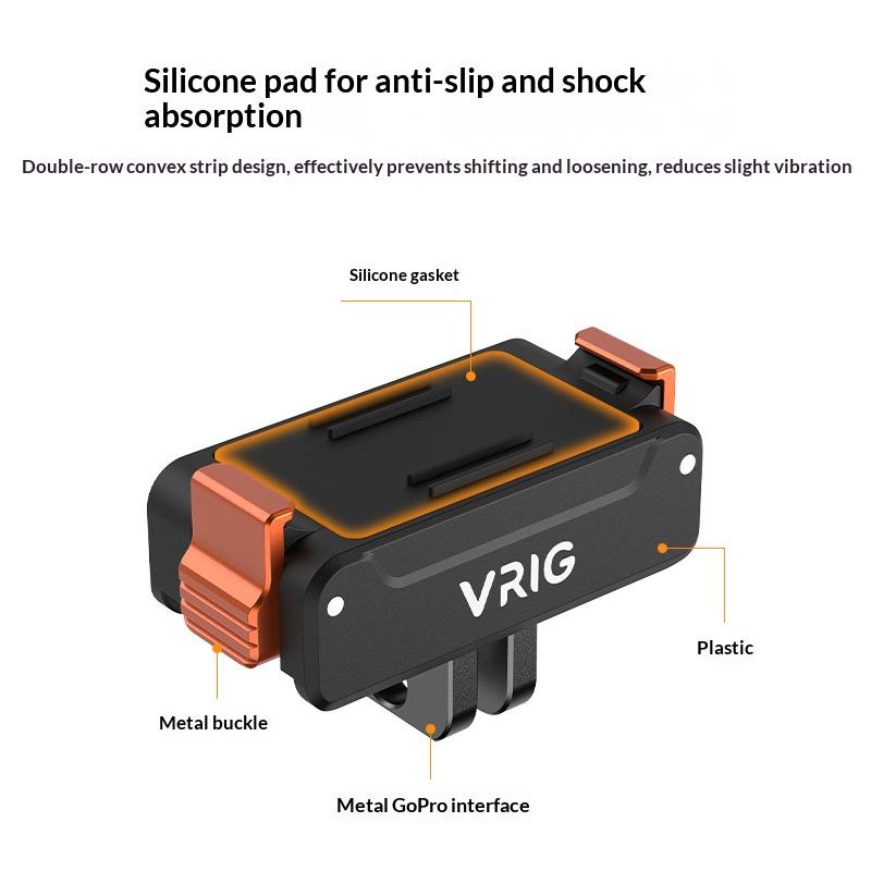 VRIG Magnetic Quick Release Mount for DJI Osmo Action 5 Pro/4/3 Camera with 1/4 Inch and GoPro Interface