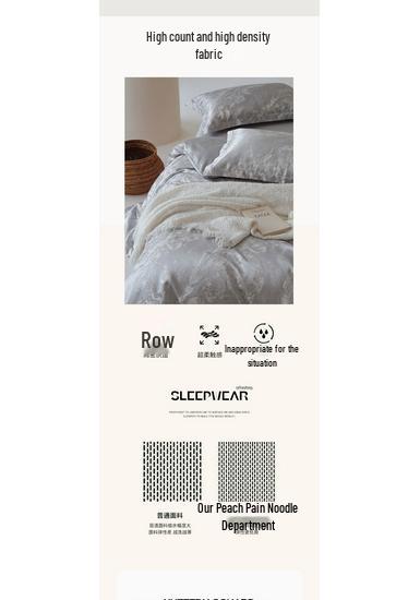 Luxury Cationic Jacquard Bedding Set for Students - 3/4 Pieces