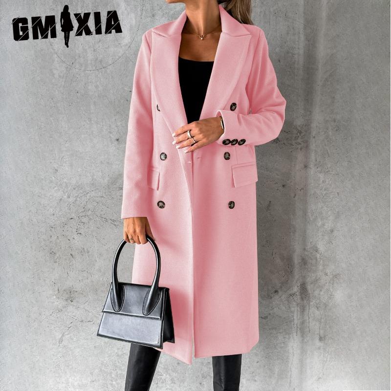 

GMXIA женские винтажные повседневные куртки и пальто с решетчатым принтом осень-зима с длинными рукавами и воротником-поло XL розовый