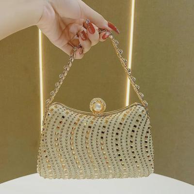 Elegante Borsa a Tracolla da Sera Retro con Strass