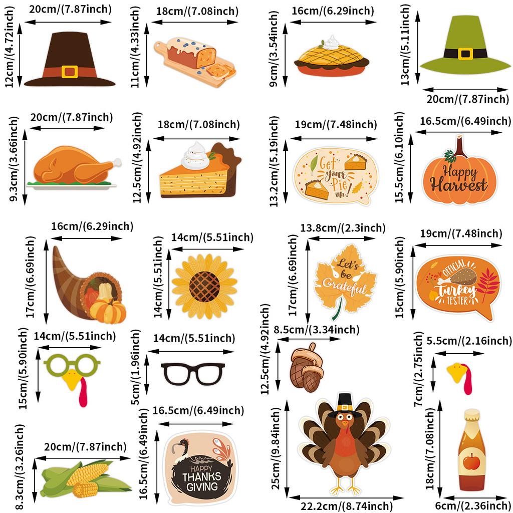 Festive Turkey Design Photo Props For Thanksgiving Day Party Celebration
