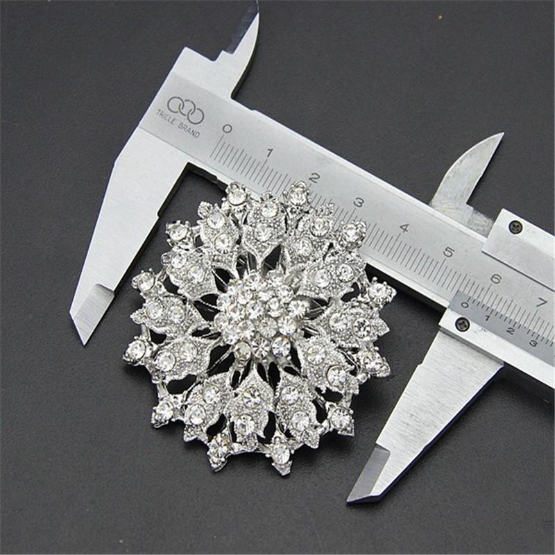 DIEZI New Design Shining Silver Color Rhinestone Crystal Small Flower Rhinestone Brooches Bouquet for Wedding Women Brooch Pins