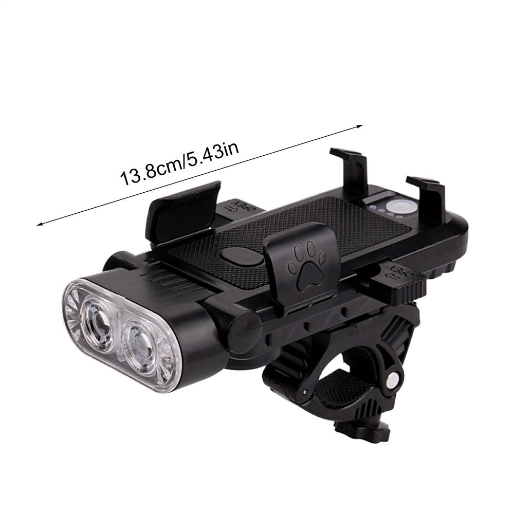 Lumière Avant de Vélo Lumière Avant LED Rechargeable Phare de Vélo 4 Modes d'Éclairage Étanche Fournitures de Vélo Lumière de Vélo avec Haut-parleur