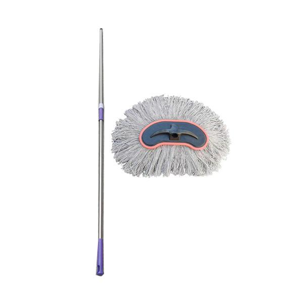Telescopic Stainless Steel Car Wash Mop & Brush with Long Handle