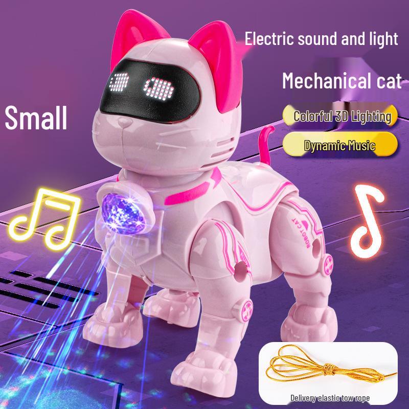 Cross-Border Electric Walking & Singing Robot Cat Toy with Lights for Kids