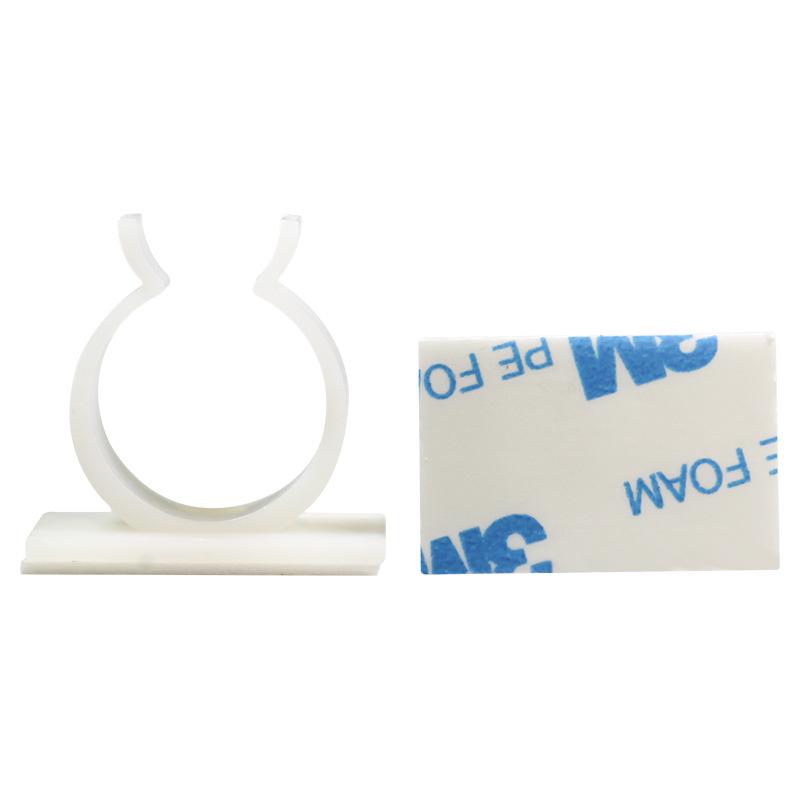 Q-Type White Nylon Self-Adhesive Cable Organizer Clip