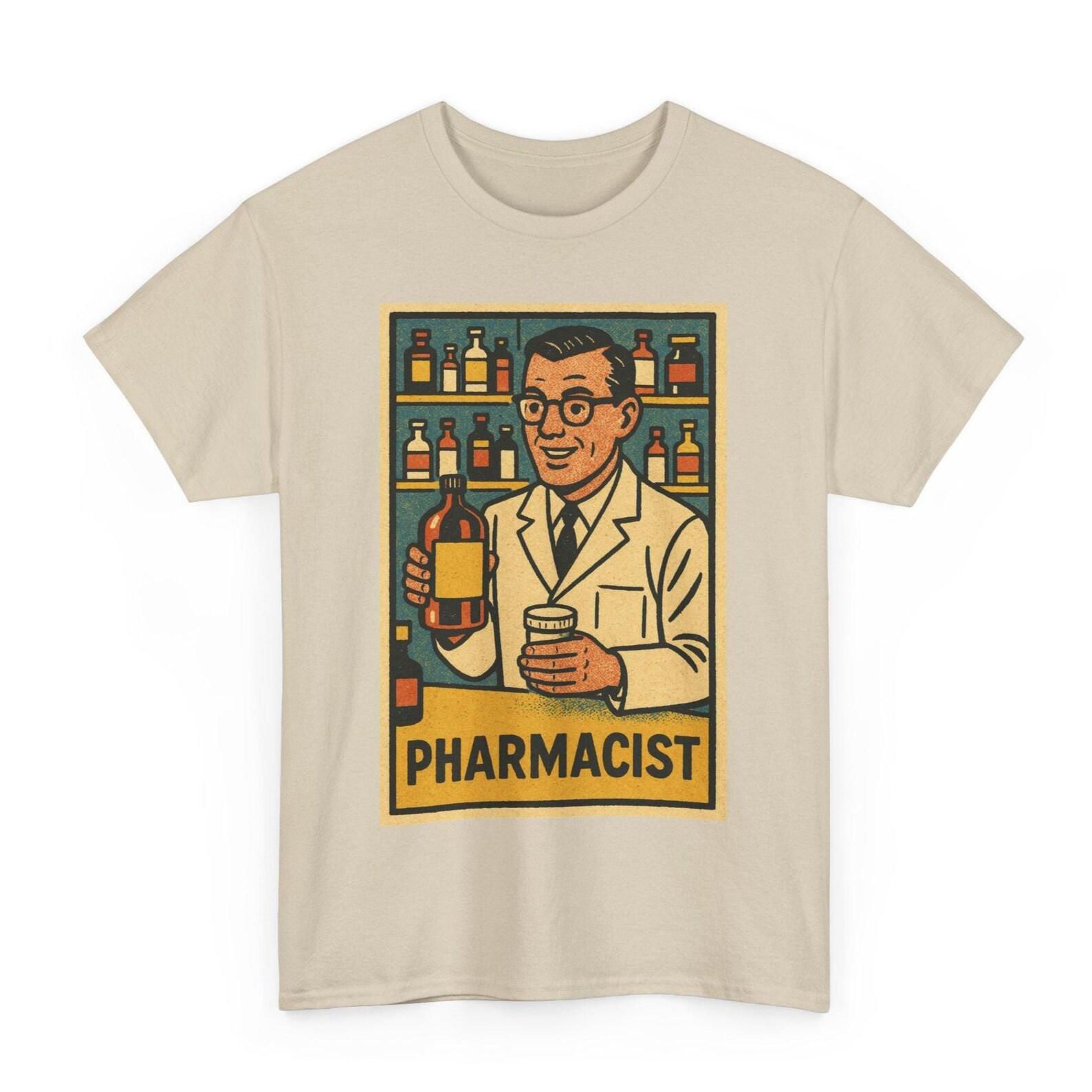 Pharmacist T-Shirt: Vintage Retro Comic Pharmacy Gift S