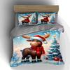 Festive reindeer scenery Bedding Duvet cover sets Duvet covers Pillowcases gifts (1 * Duvet Cover 2 * Pillowcases, without duvet insert)