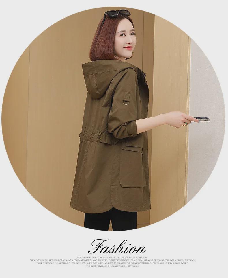 2024 Women's Mid-Length Petite Trench Coat Popular Loose Casual