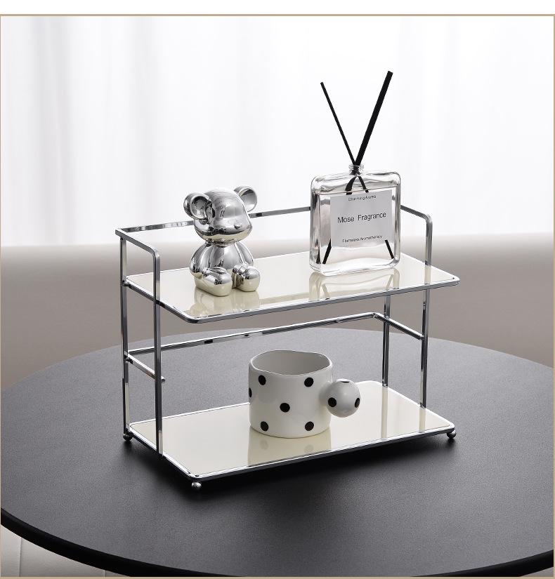 Iron Desktop Organizer: Mug, Cup, & Cosmetics Holder, Bathroom & Office Shelf
