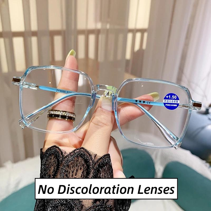 Women'S Fashion Color Changing Sunglasses New Style Photochromic Reading Glasses Far-Sighted Diopters Eyeglasses Prescription