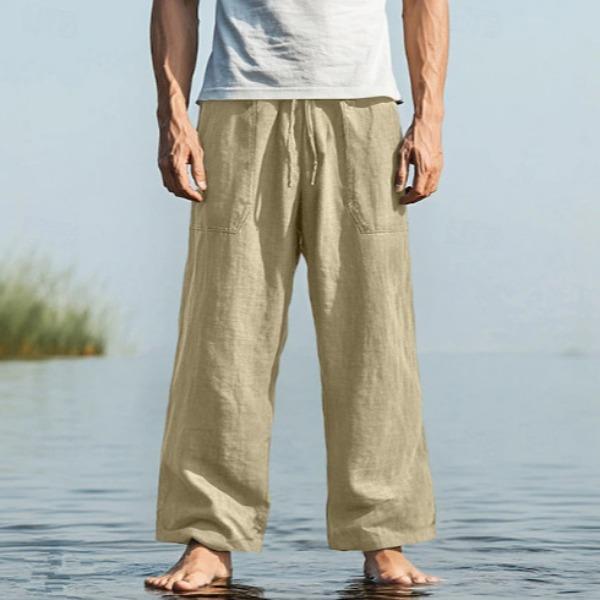 Cross-border New Hawaiian Autumn Pants, Loose Pants, Beach Pants, Drawstring Front Pocket, Straight Tube.