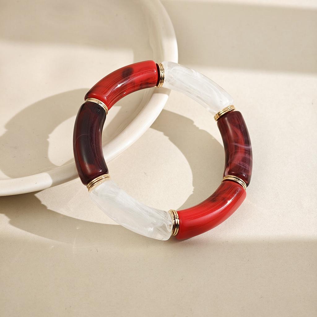 Fashion Personality Niche New Acrylic Elbow Bracelet Multi-Color Retro High-End Marble Pattern Bracelet