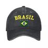 Brasil Brazil Flag Baseball Cap New Vintage Washed Cotton Baseball Cap Parent Kids Sun Hats