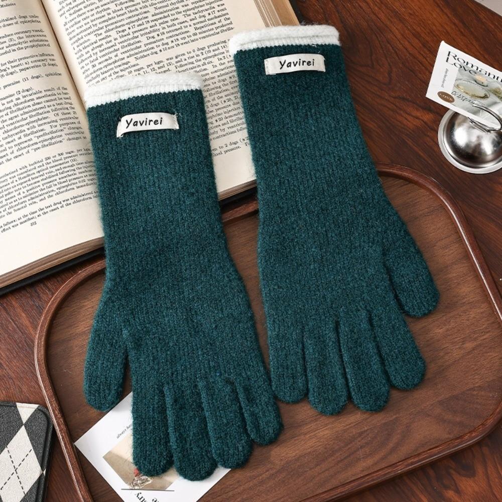 Fleece Lined Warm Touch Screen Gloves Windproof Long Cuff Gloves Girls