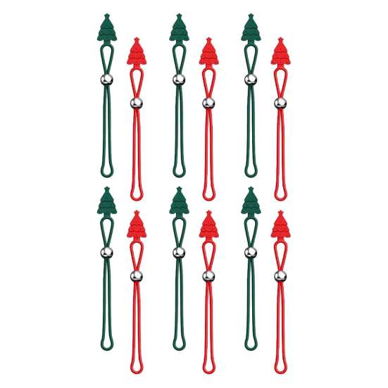 Decorative Garland Hangers 12 Pcs Christmas Hanger Ribbons, Silicone Ornament And Strings for Holiday Party Decor Accessories Tree, Adjustable Sliding