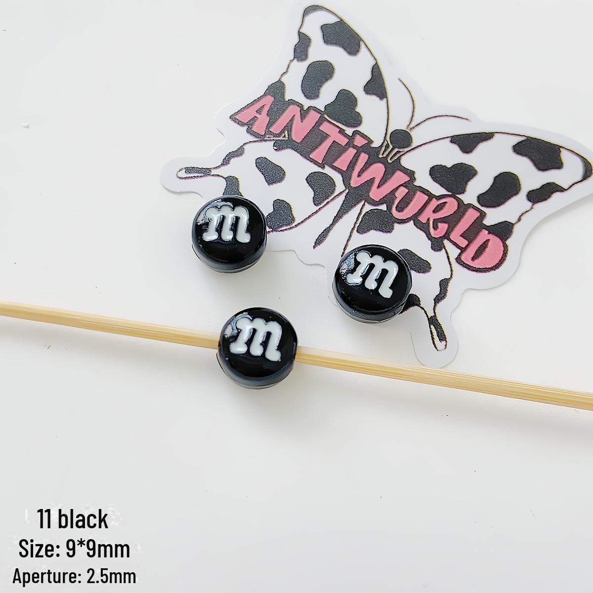 

Красочные бусины из сплава Candy M Bean для браслетов и ожерелий ручной работы 1 piece чёрный