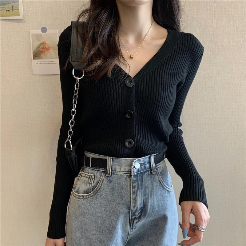 Kurzer Pullover Slim Cardigan Mantel Damen Strickoberteil Langarm Überwurf Bluse Großhandel