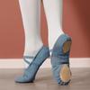 Sapatilhas de Lona Morandi para Crianças Sapatos de Dança de Ballet Sapatos de Yoga Sapatos de Treino de Dança Sapatos Pata de Gato para Crianças Bailarina Ballet Dança