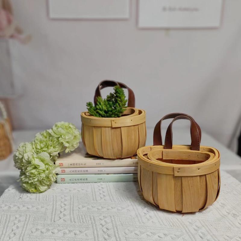 Onion Ginger Garlic Storage Basket Kitchen Ginger Garlic Basket Household Japanese Hanging Basket Handmade Bamboo Storage Basket