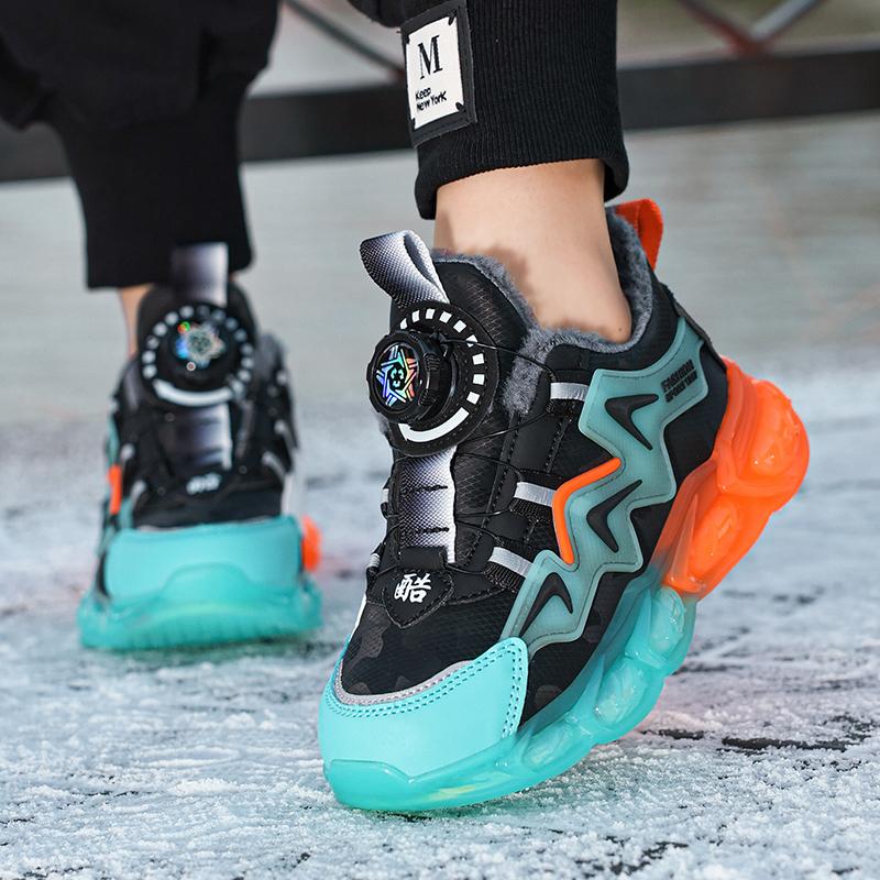 Winter Plus Samt Mädchen Kinder Sneakers Baumwollschuhe Sneakers PU Wasserdicht Warm Ultraleicht Jungen Schnee Sneakers