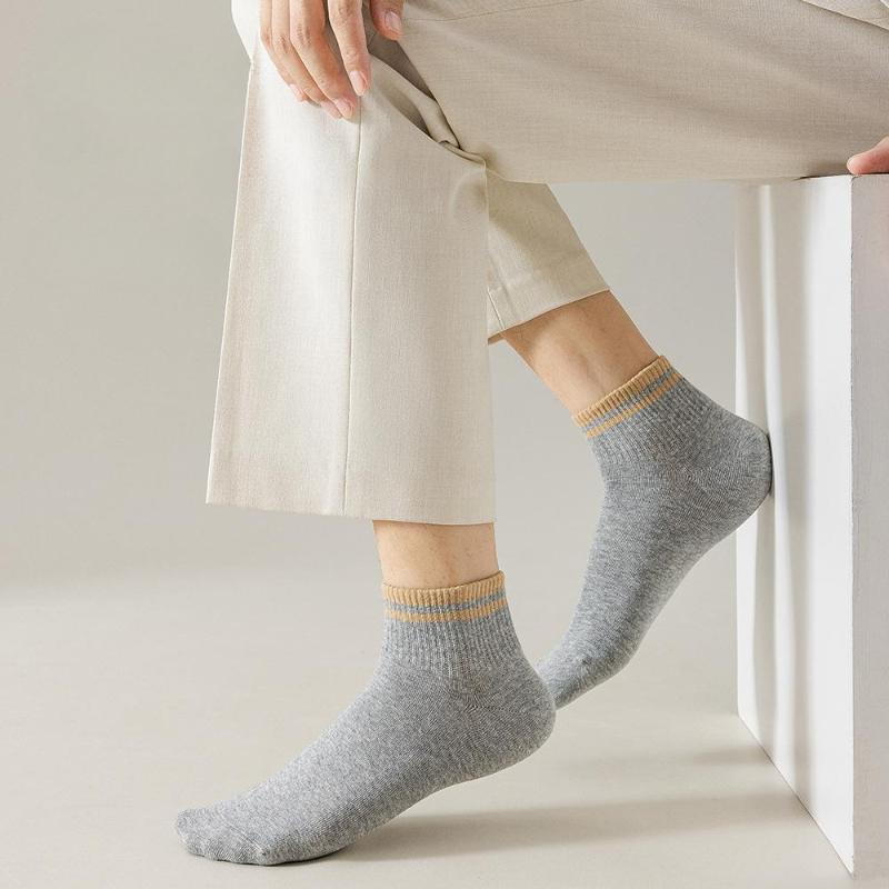 Japanese Mylar Striped Short Socks Men's Short Socks Summer Thin Men's Ankle Socks Student Socks