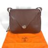 HERMES Christie Rhone bag flap Shoulder Bag Leather Brown/SilverHardware
