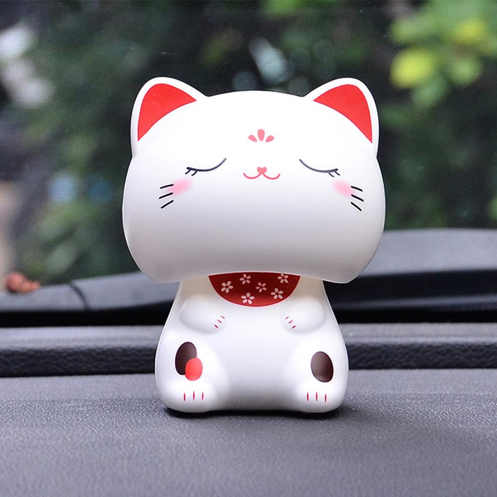 

Солнечная энергия Милый кивающий кот Богатство Машущий Украшение Милый качающийся кивающий орнамент для автомобиля Украшения для рабочего стола Подарочная кукла