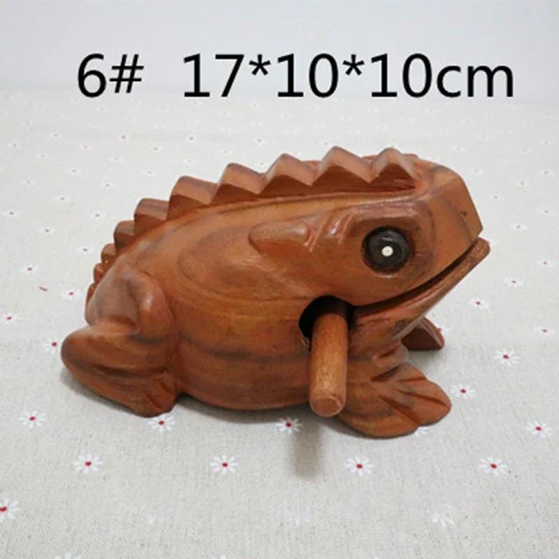 Thailand Traditional Craft Wooden Lucky Frog Croaking Musical Instrument Home Office Wooden Frog Home Decoration Fortune Symbol