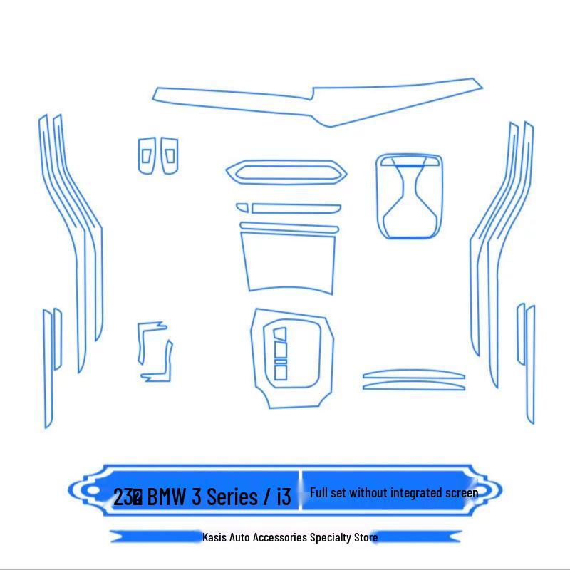 BMW 3 Series/GT (2014-2019) Interior TPU Film Set: Anti-scratch Screen Protector for Console & Dashboard.