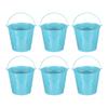 PATIKIL Small Metal Buckets with 6 Pieces Mini Galvanized Colorful Easter Buckets for Party Blue 7"x6.4" Handles, Buckets, Crafts, Favors,