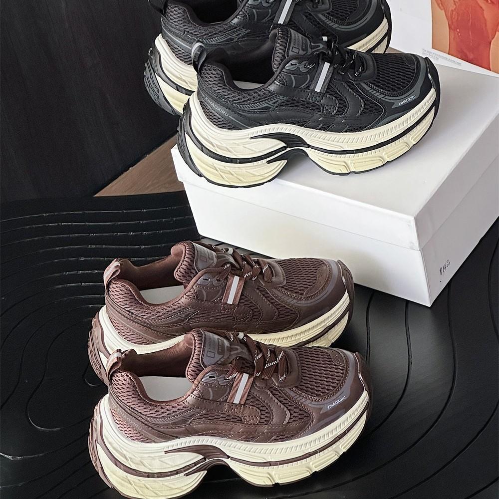 2025 autumn and winter new thick-soled heightening women's versatile casual shoes fashion sports single shoes trendy shoes comfortable dad shoes